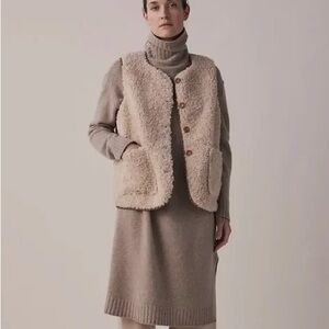 Amente Wool Blend Shepherd Reversible Vest